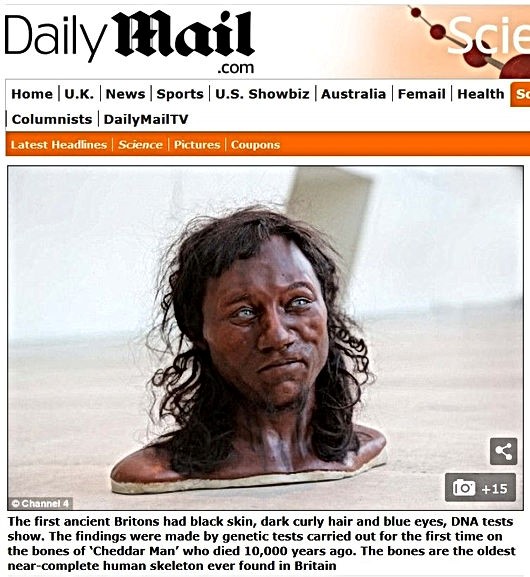 Cheddar man le1er européen : Noir mort il y a 10.000 ans, découvert en Angleterre