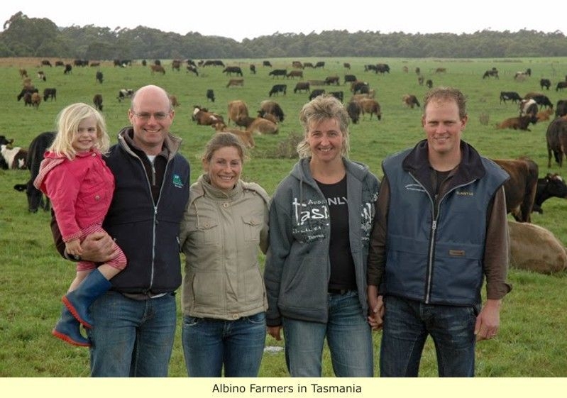 Blancs de Tasmanie: font de l'élevage et de la culture sur les terres des Tasmaniens qu'ils ont tous massacrés,ils sourient, ils semblent heureux.