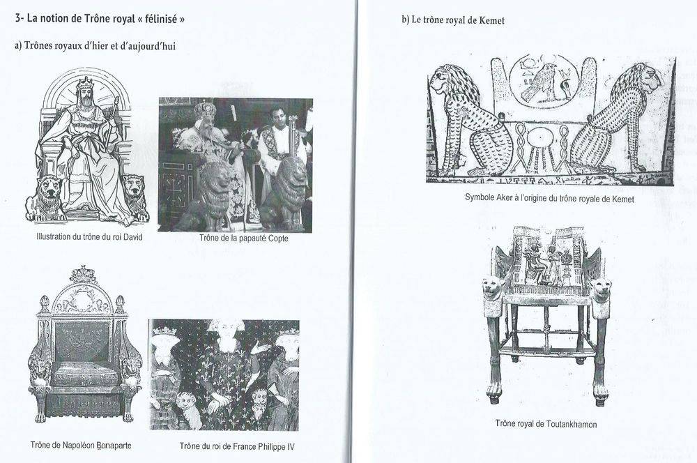Trone royal avec félins Copie à gche, Original à drte