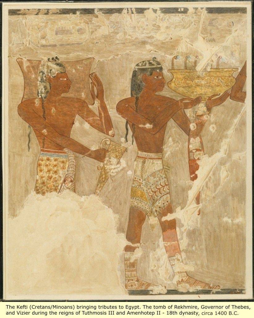 Habitants de l’île de Crète portant des offrandes