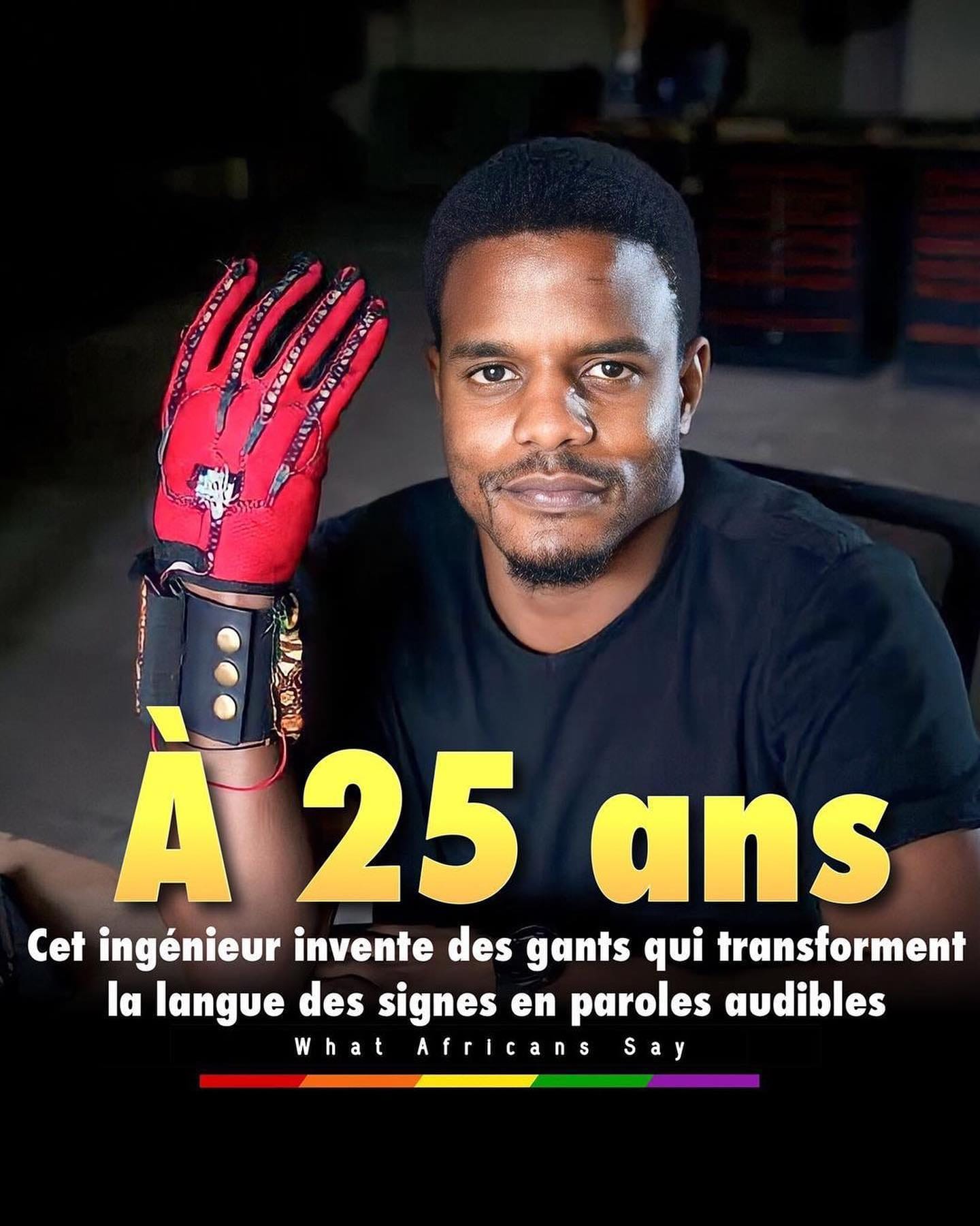 Inventeur noir Africain transforme langue des signes en paroles audibles